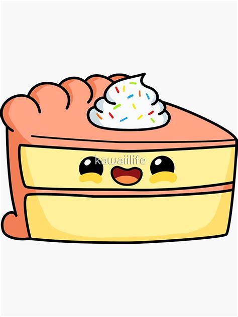 Kawaii Cake Slice Sticker By Kawaiilife Redbubble