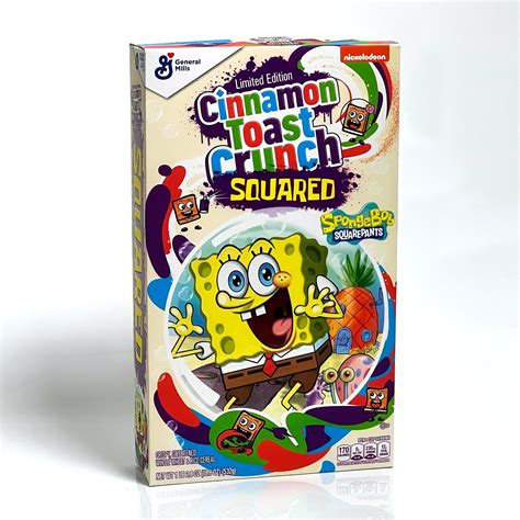 Spongebob Cinnamon Toast Crunch Squarepants Nickelodeon Frosted Flakes Cereal Box