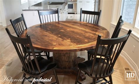 Round Reclaimed Wood Dining Table Rustic Round Wood Tables
