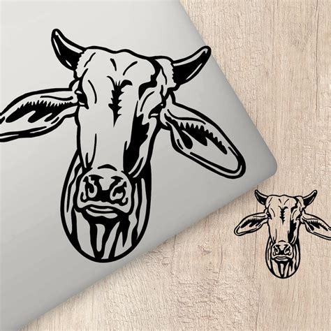 Brahman Sticker Cow Stickers For Cars Brahman Cattle Cow With Horns