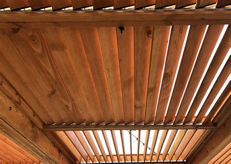 Modern Louvered Garden Pergolas Custom Made From Redwood Garage