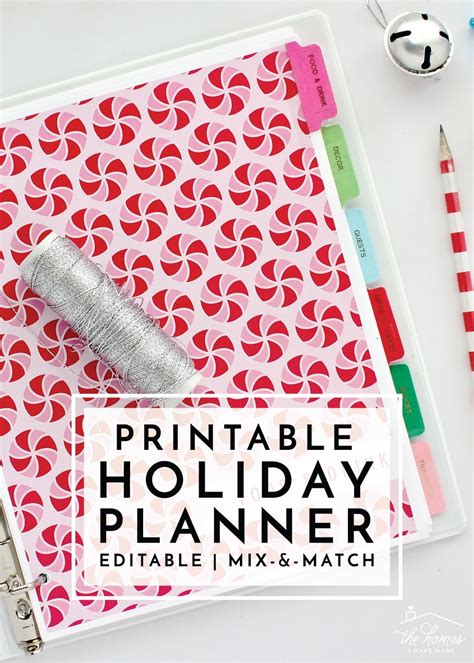 The Printable Holiday Planner Is Displayed On A Desk With Markers