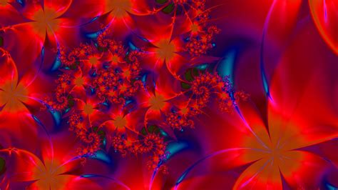 Download Wallpaper 2048x1152 Fractal Patterns Flowers