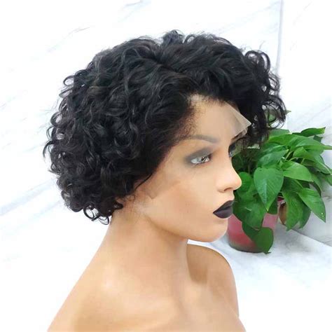 Best Pixie Cut Curly Full Lace Wig Human Hair For African American