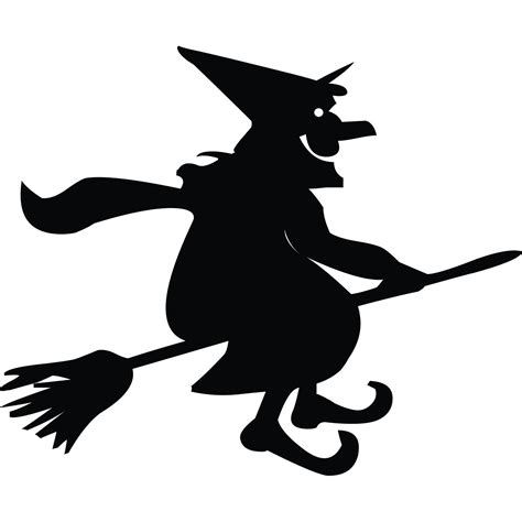 Cartoon Smiling Witch On A Broomstick Halloween Wall Sticker Decal