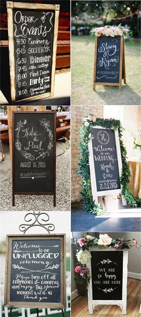 20 Chic Rustic Chalkboard Wedding Sign Ideas Wedding Chalkboard Signs
