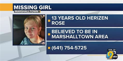 marshalltown police find missing 13 year old girl