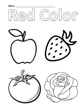 Red Coloring Activity By Refine Montessori TPT