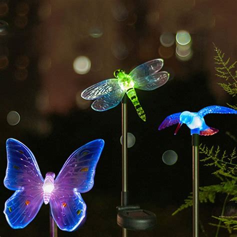 Color Changing Led Solar Landscape Path Light Outdoor Dragonfly
