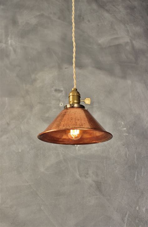 A hanging lamp shade can be a part of your chandelier, wall lights or any type of hanging light design. Industrial Pendant Lamp w/ Weathered Copper Lamp Shade ...