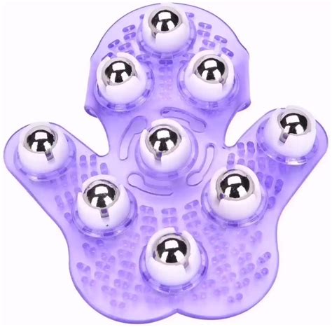 Wholesale High Quality 9 Steel Ball Rolling Massager Gloveheld Hand Massagerpalm Shaped Roller