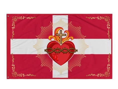 Sacred Heart Flag Sacred Jesus Heart Pride Flag Catholic Pride Month