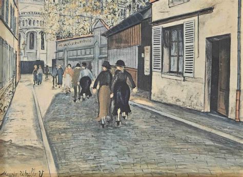 Walk Downtown Offset And Lithograph After M Utrillo Mid 20th