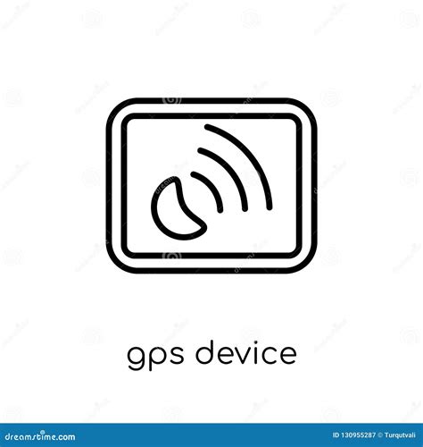 Gps Device Icon Trendy Modern Flat Linear Vector Gps Device Icon On
