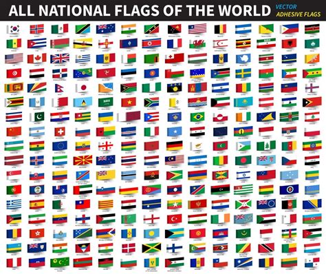 All Official National Flags Of The World Vector Image Images