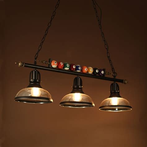 American Billiards Pendant Lamp Creative Personality Retro Industrial Glass 2 3 Heads Loft