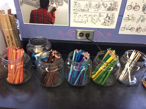 Pencils Organized By Color Families And In Clear Containers Try This