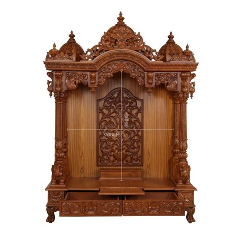 Buy Large Wooden Temple Teak Wood For Home Indian Pooja Mandir Ghar