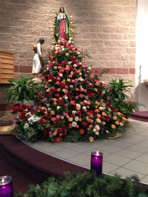 The most common church altar flowers material is brocade. OLG 2014 with advent wreath | Church flower arrangements ...