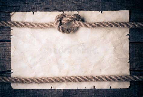 Ropes And Old Vintage Ancient Paper Stock Photo Image Of Ocean Paper