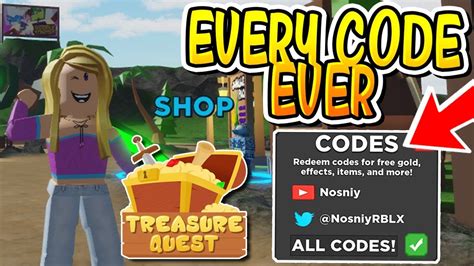 This time we are facing a lot of possibilities, so first we will leave you the newest treasure quest codes. Roblox Treasure Quest Codes Wiki - Koala Cafe Roblox Codes ...