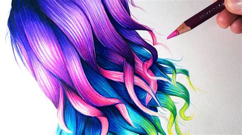 How To Draw Rainbow Coloured Hair Youtube
