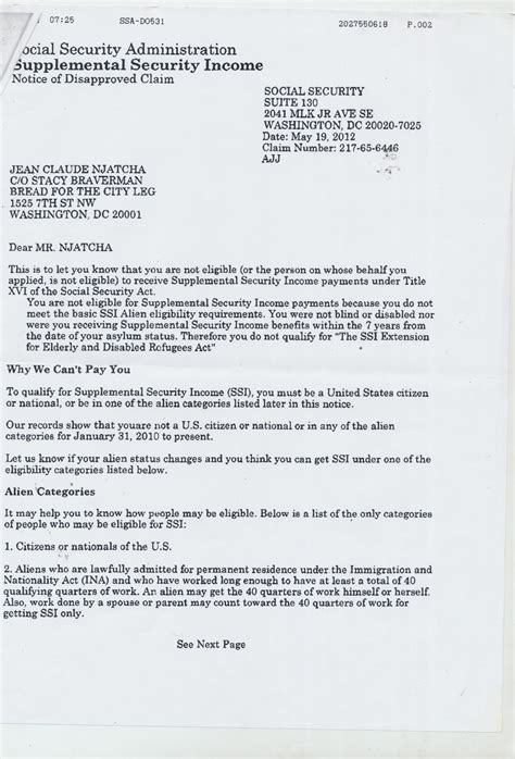 Ssn Denial Letter Boston Certify Letter