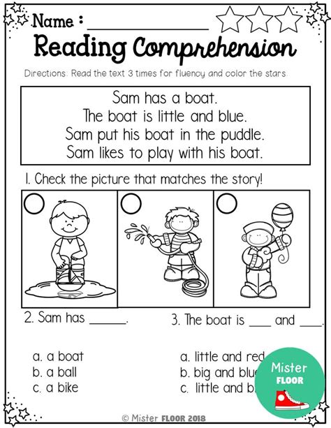 Kindergarten Reading Comprehension Spring Kindergarten Reading