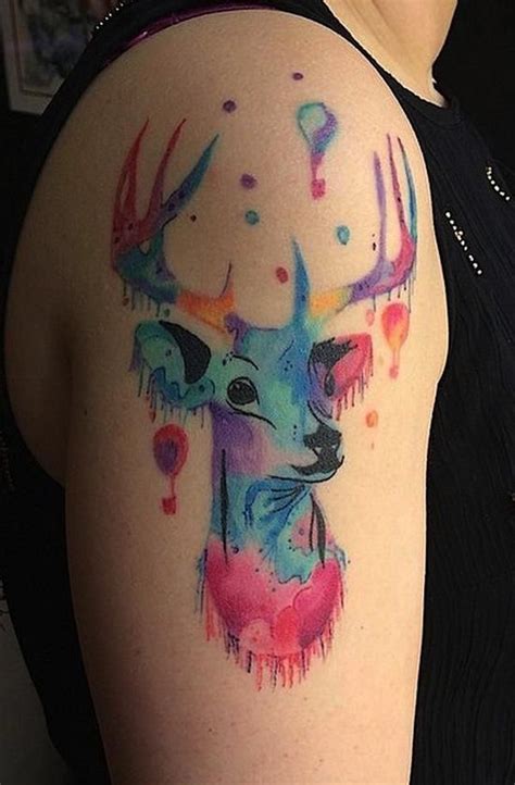 45 Inspiring Deer Tattoo Designs Cuded Deer Head Tattoo Deer