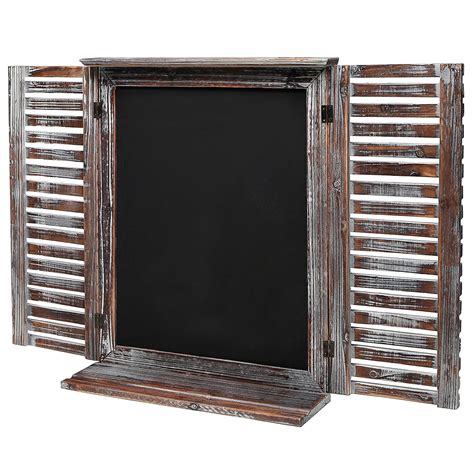 Rustic Vintage Wood Standing Chalkboard Wall Mounted Blackboard W Folding Shutter Doors Myt®
