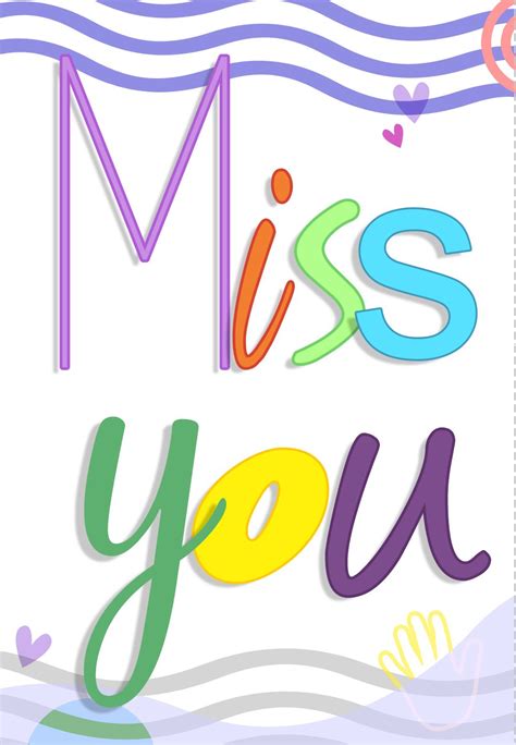 Parcourez notre sélection de giraffe printables : Free Printable Miss You Colored Greeting Card | Miss you ...