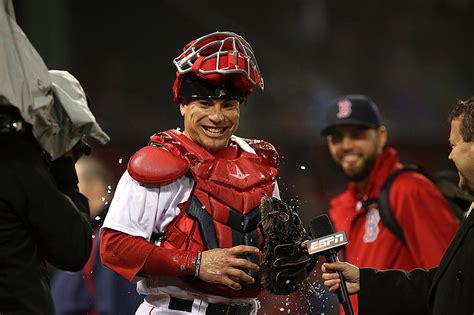 Red Sox Catcher Christian Vazquez Classic Reaction To A Powerade Bath