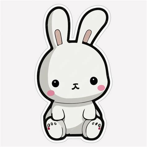 Premium Vector Cute Little Bunny Sticker Vector Illustration