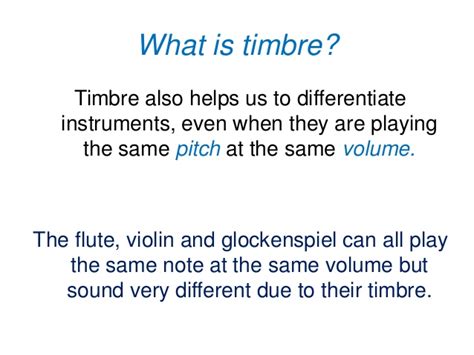 Timbre (music) synonyms, timbre (music) pronunciation, timbre (music) translation, english dictionary definition of timbre (music). Week 1 assignment - Timbre