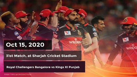 Today Cricket Match Prediction Royal Challengers Bangalore Vs Kings Xi
