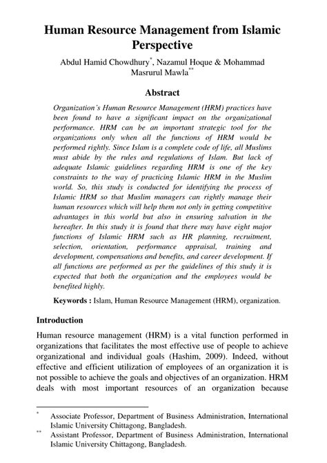 Some of the articles will be written in english. (PDF) Human Resource Management from Islamic Perspective