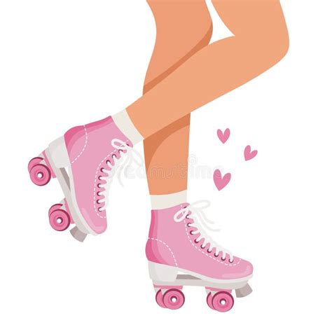 Legs Of A Girl In Retro Roller Skates And Socks Roller Skating Woman