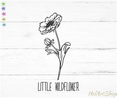 Little Wildflower svg, Wildflowers svg By HelArtShop | TheHungryJPEG
