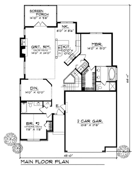 European Style House Plan 3 Beds 3 Baths 2404 Sqft Plan 70 754