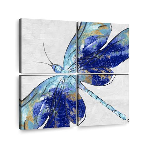 Blue Dragonfly Wall Art Painting By Eva Watts