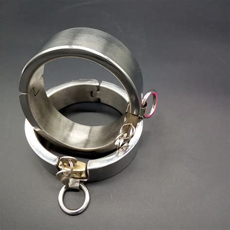 Hot Stainless Steel Metal Ankle Cuffs Bondage Lock Shackle Sex Leg Irons Bdsm Slave Toys Sex