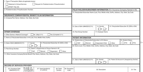 Ada Dental Claim Form ≡ Fill Out Printable Pdf Forms Online