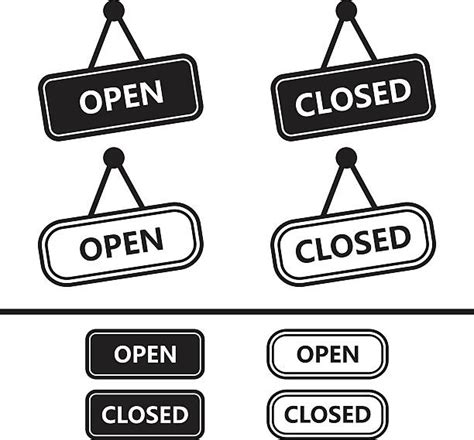 50 Open And Closed Signs For Shops Drawing Illustrations Royalty Free