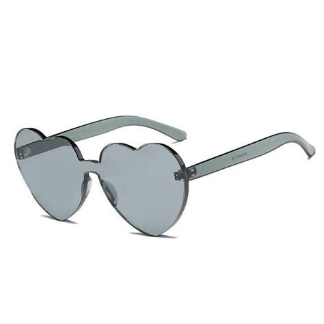 hartvorm rimless clear lens sunglasses women 2018 brand designer heart shaped sun glasses for la