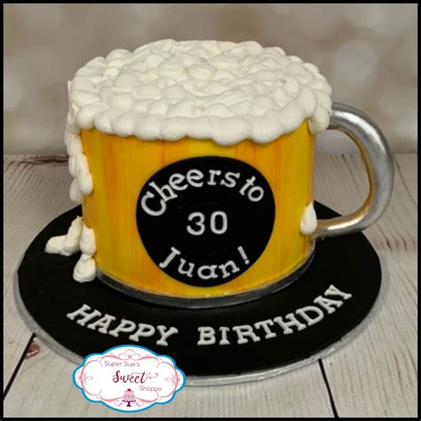 Beer Mug Shaped 3d Fondant Cake For Boys 25th Birthday Artofit