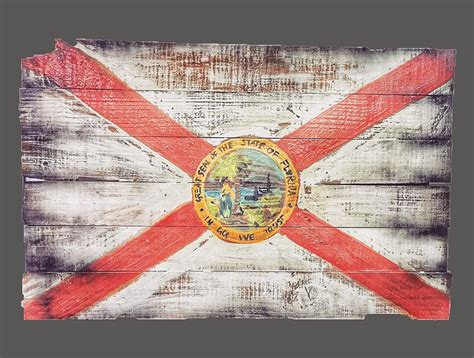 State Flag Of Florida Over Wood Painting By Michael Garber Pixels