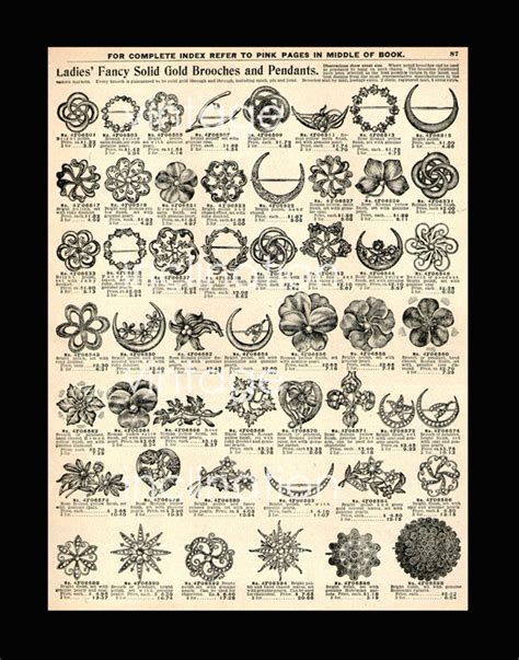 Vintage Print 1906 Antique Jewelry Chart Bookplate Printed Etsy