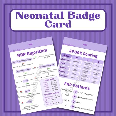Neonatal Nrp Fetal Monitoring Badge Card For Nurses And Etsy Canada