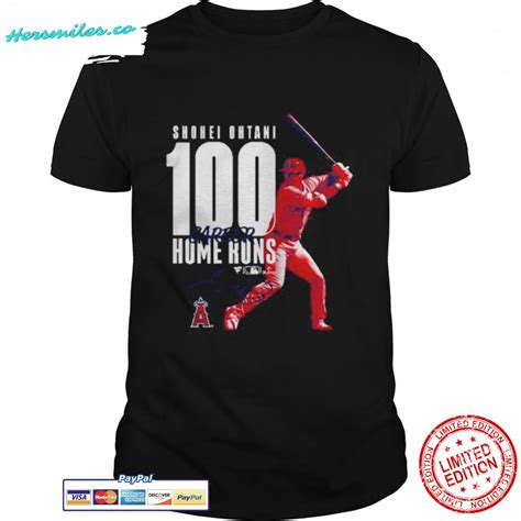 Shohei Ohtani Los Angeles Angels 100th Career Home Run Signature T