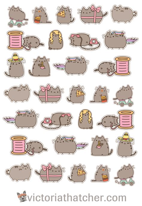 Cricut Ready Pusheen Cat Printable Pusheen Cat Pusheen Stickers Pusheen